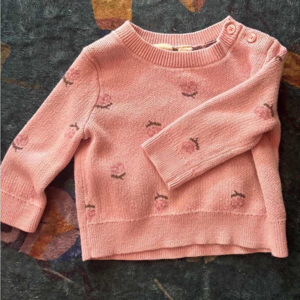 GAP Pink Floral Kids Sweater